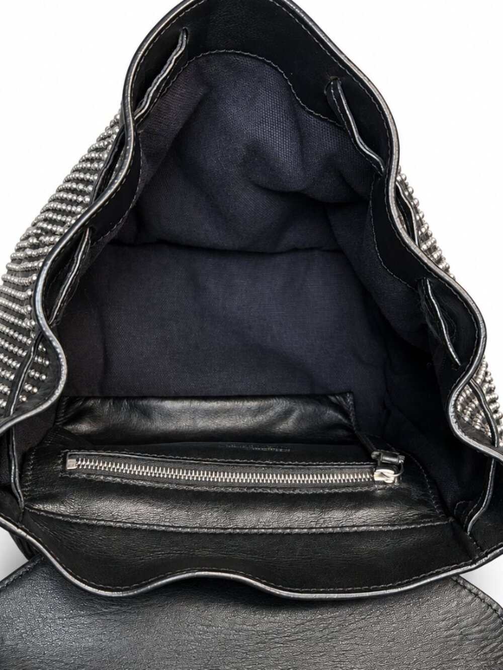 ALEXANDER MCQUEEN Legend Black Leather Studded Grommet Eyelet Small Backpack Bag - Picture 13 of 16
